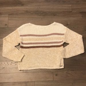Abercrombie & Fitch Cream / Mauve Striped Sweater